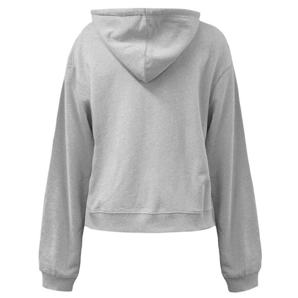 Ole Miss Distressed Big M Women's Waist length Hoodie SILVER - Picture 2 of 3